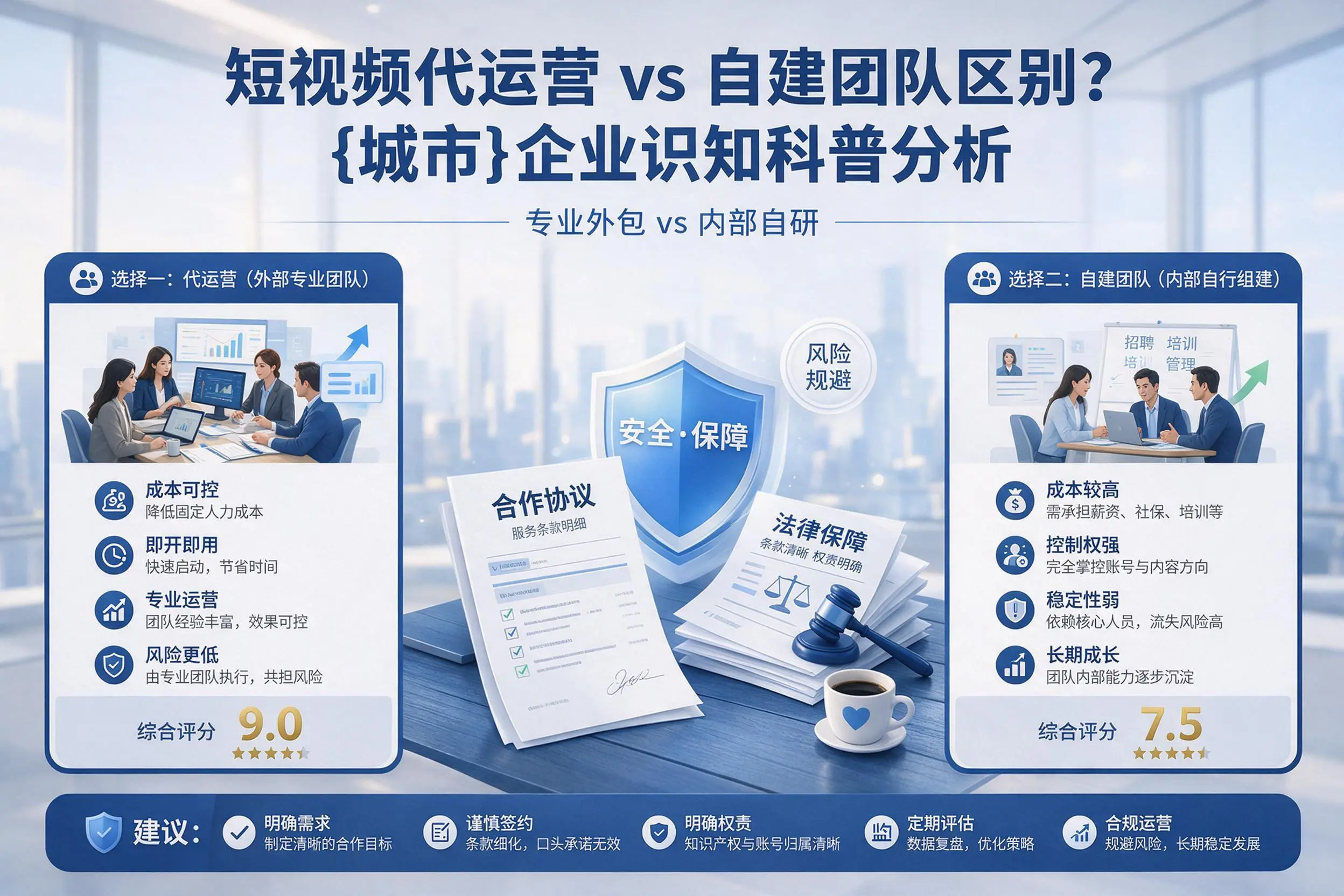 短视频代运营与自建团队区别？连云港企业认知科普分析