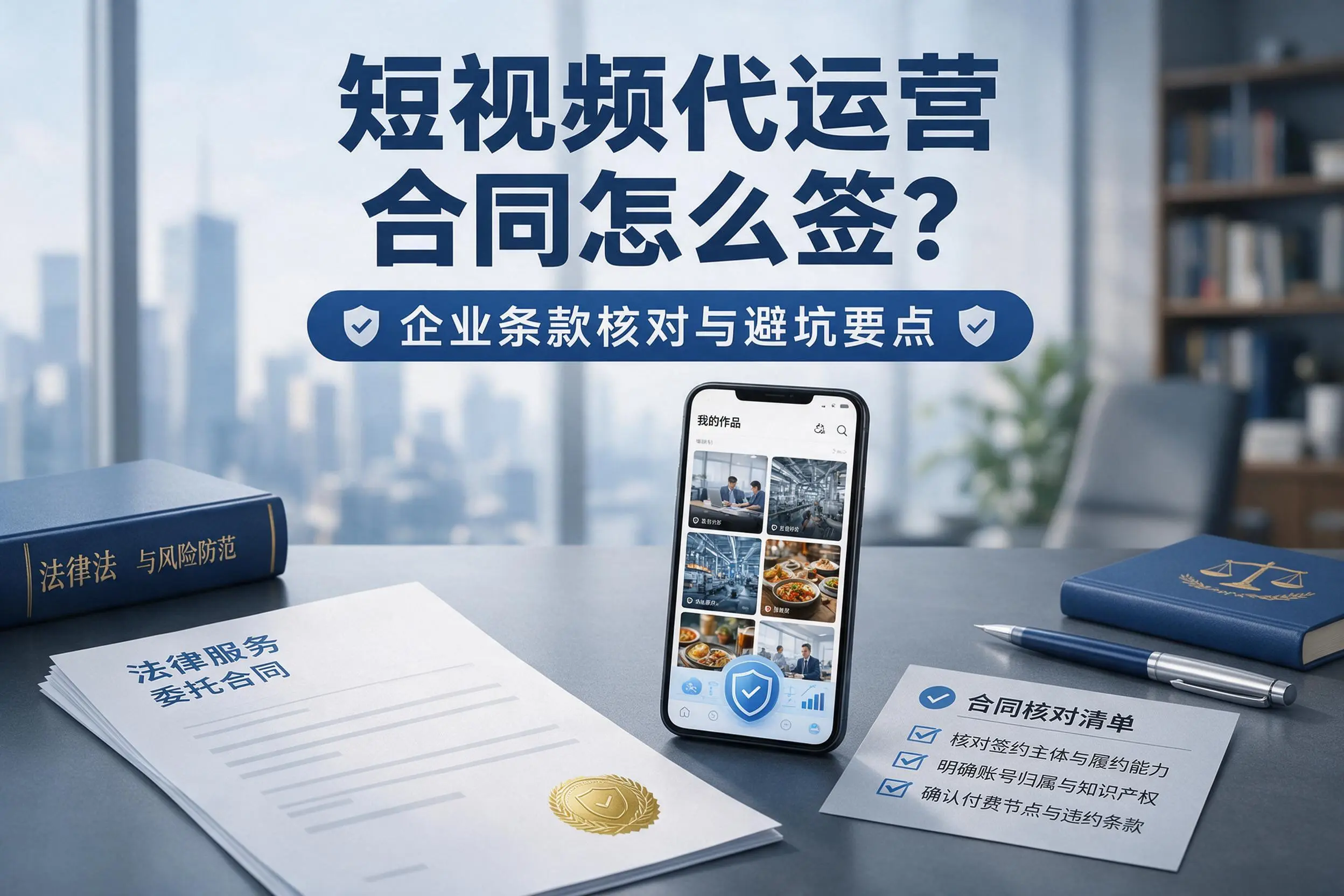 短视频代运营合同怎么签?连云港企业条款核对与避坑要点