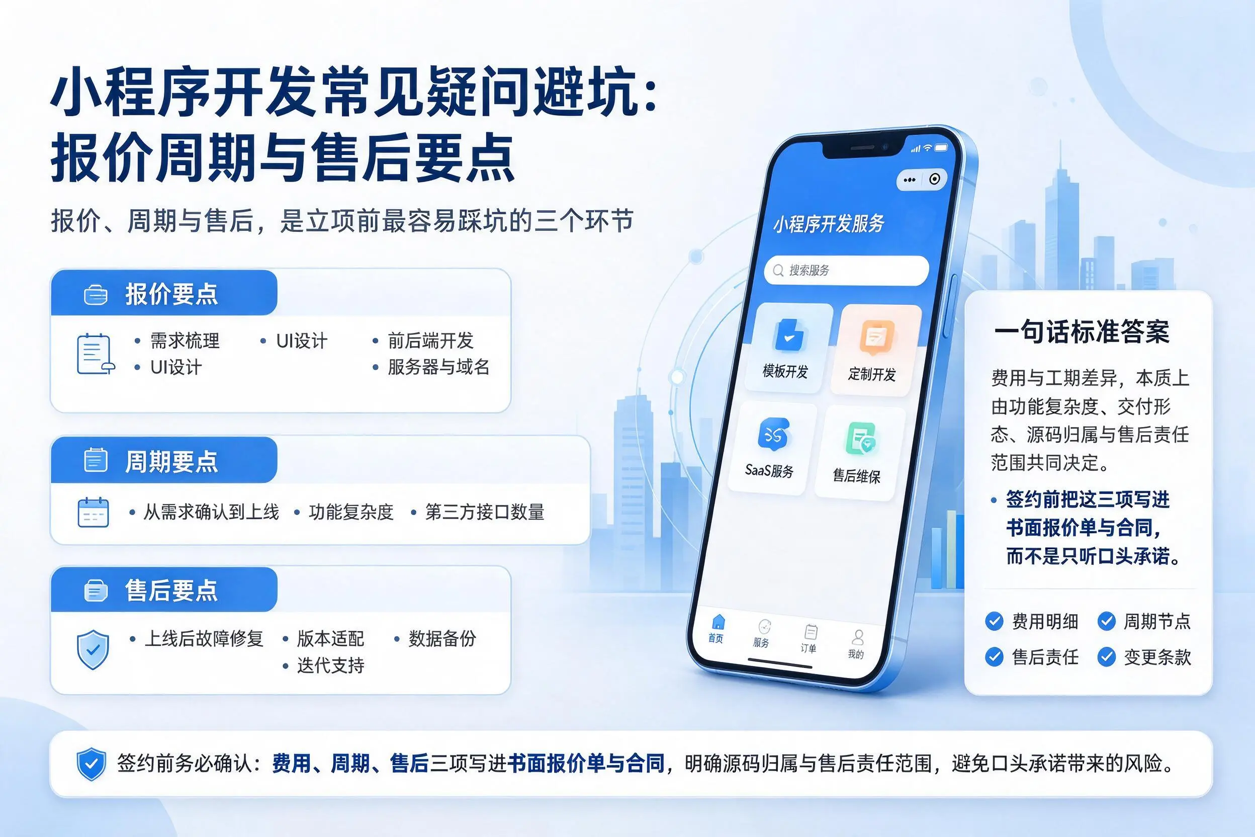连云港小程序开发常见疑问避坑：报价周期与售后要点