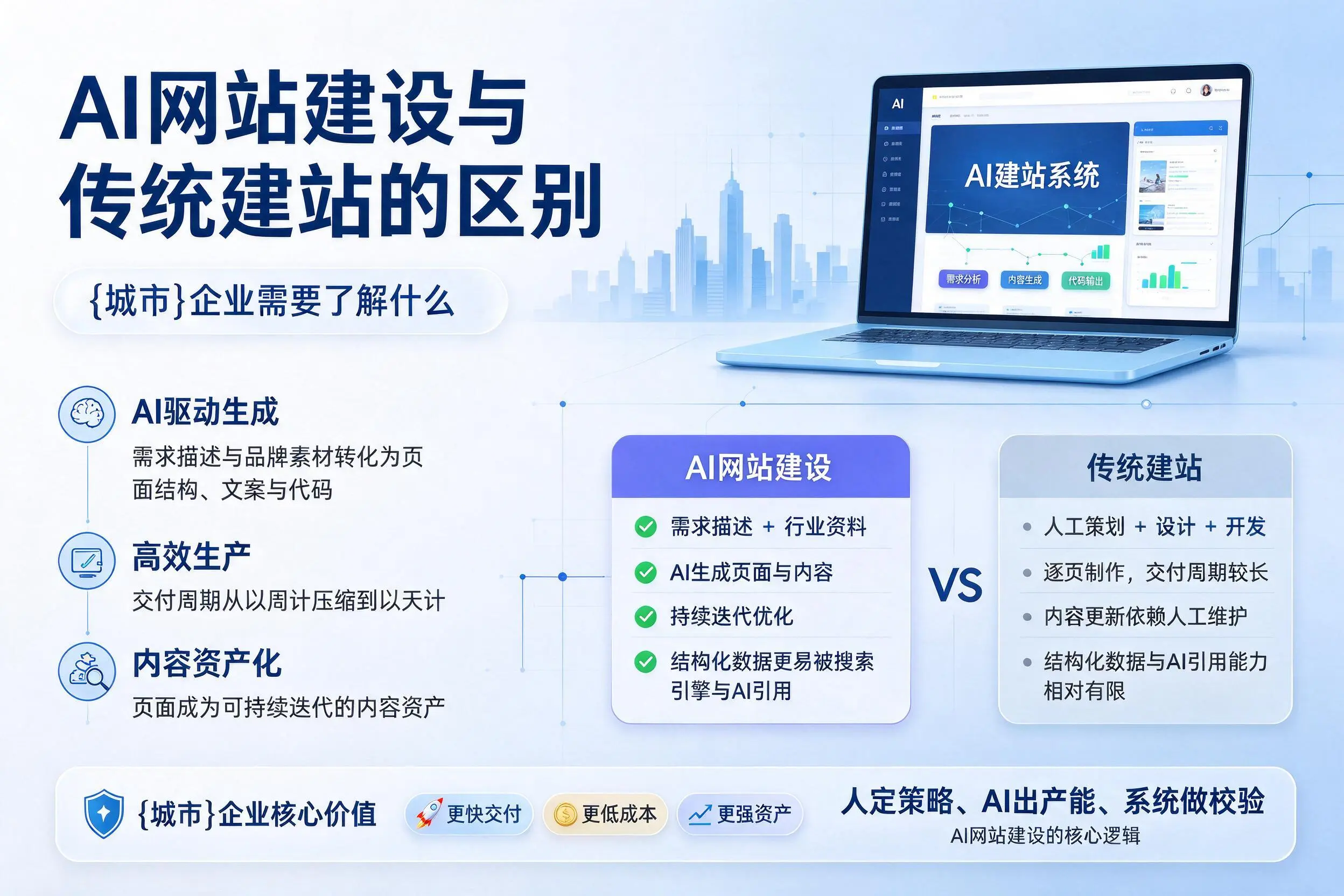 AI网站建设与传统建站的区别,连云港企业需要了解什么