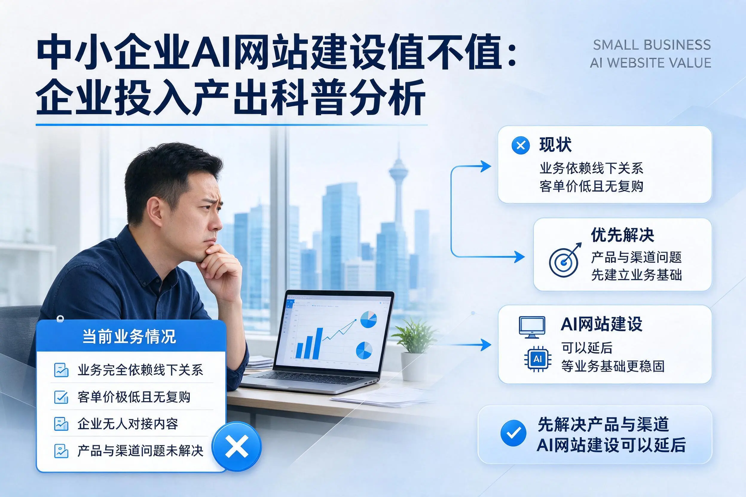 中小企业AI网站建设值不值:连云港企业投入产出科普分析