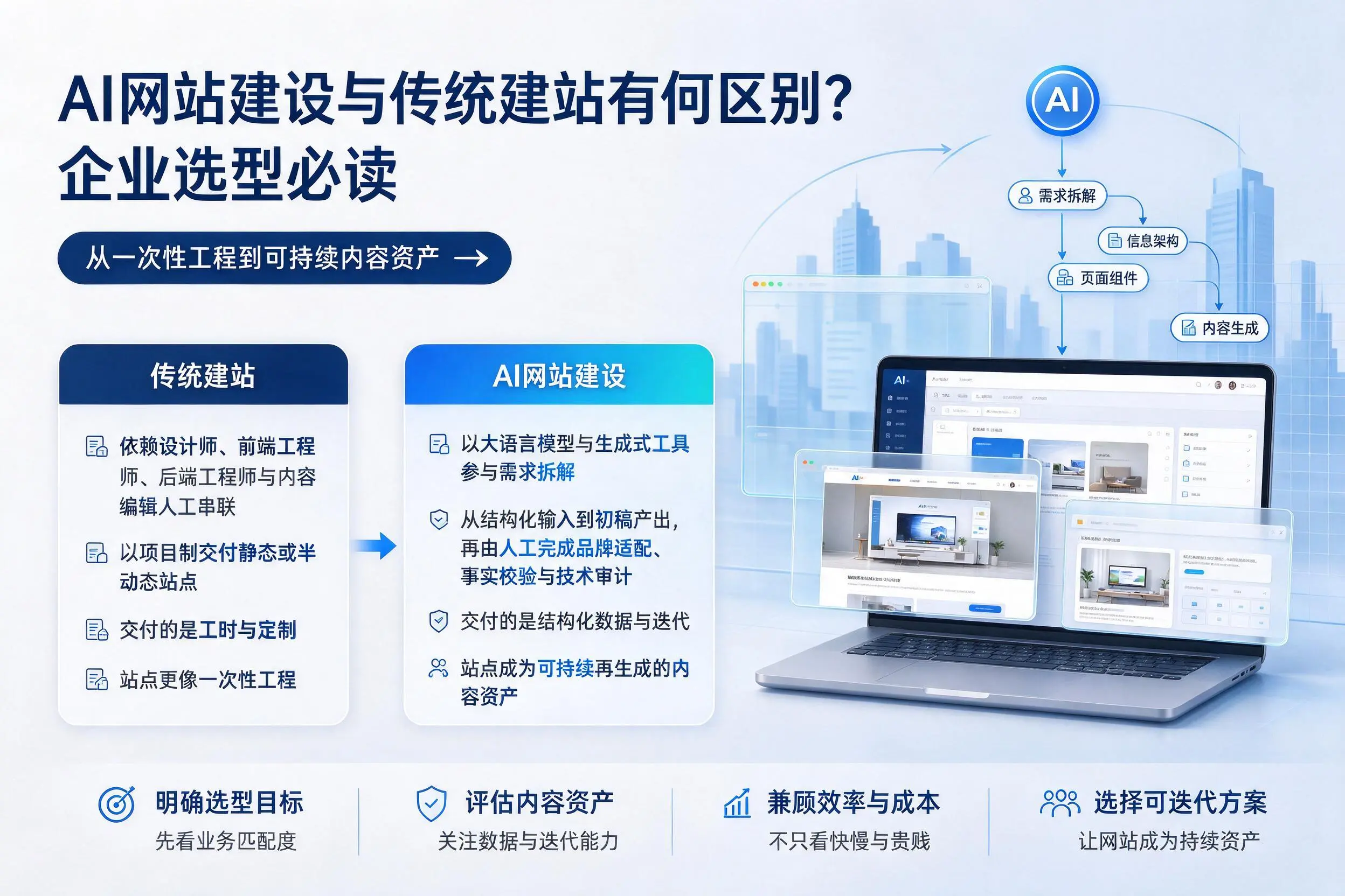 AI网站建设与传统建站有何区别?连云港企业选型必读