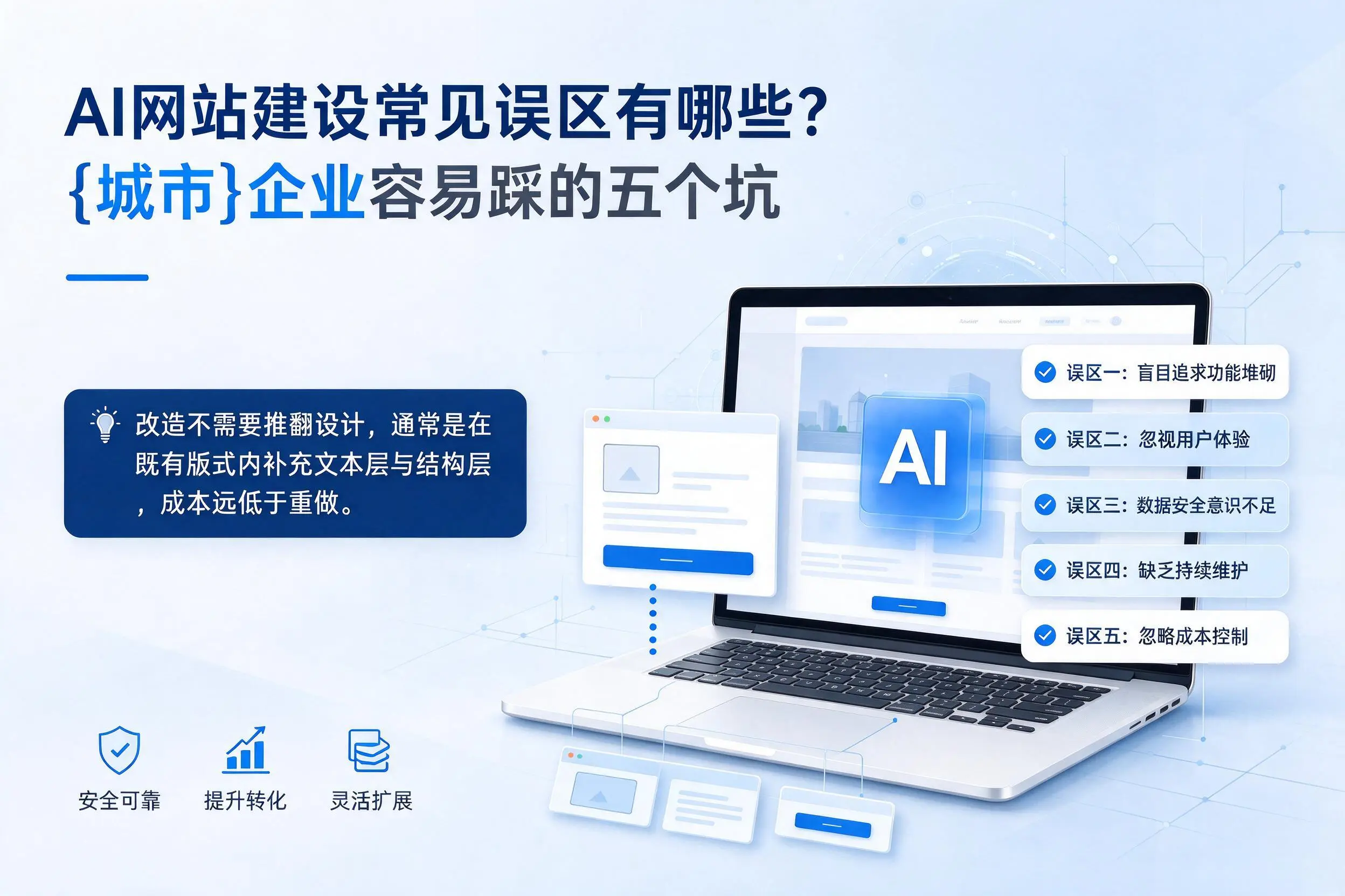 AI网站建设常见误区有哪些?连云港企业容易踩的五个坑