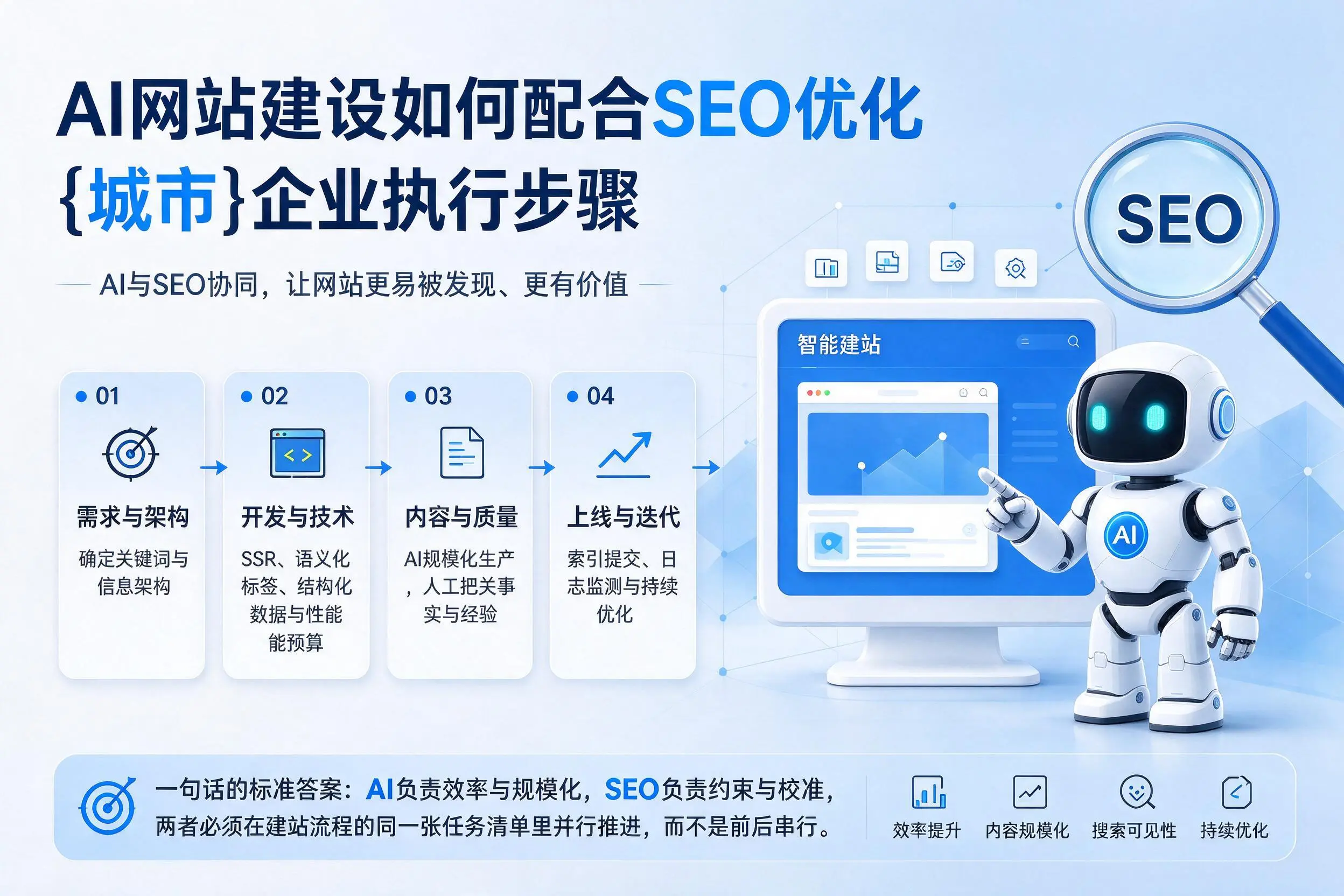 AI网站建设如何配合SEO优化，连云港企业执行步骤