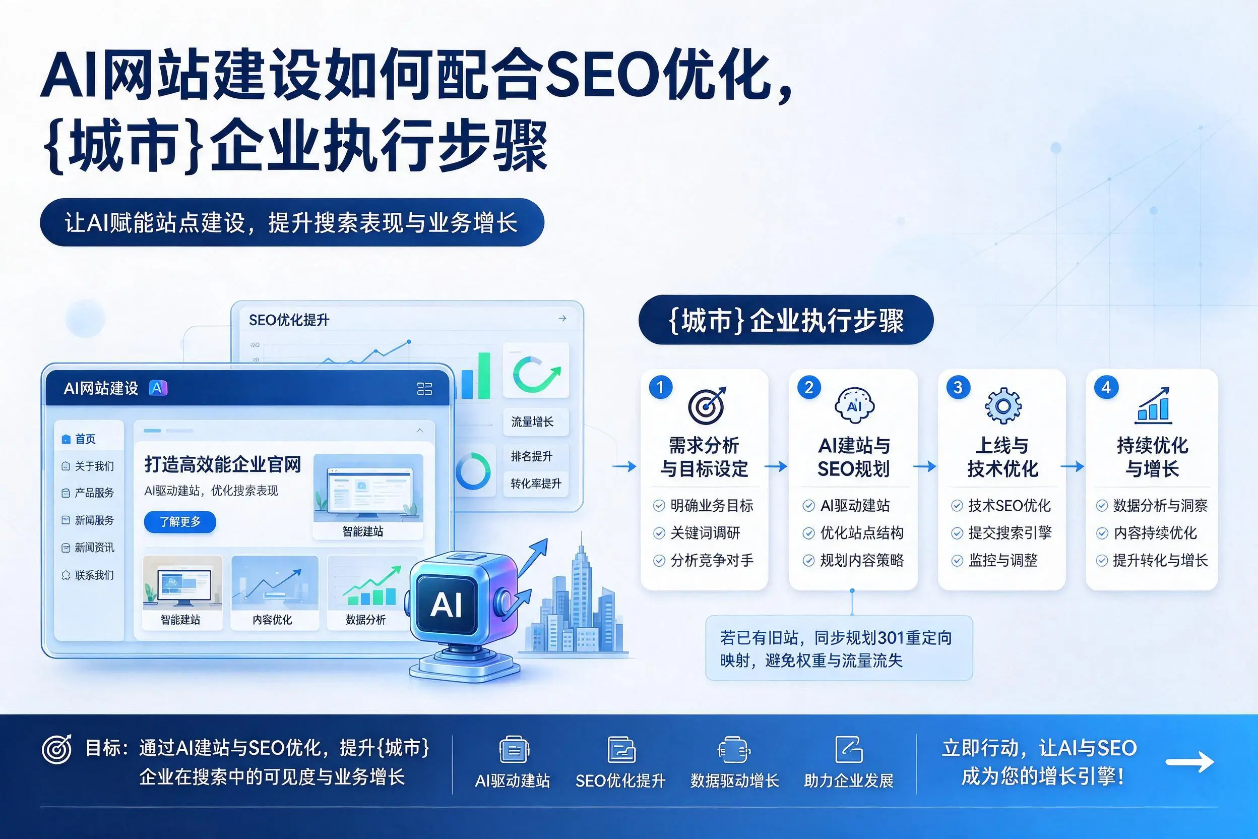 AI网站建设如何配合SEO优化，连云港企业执行步骤