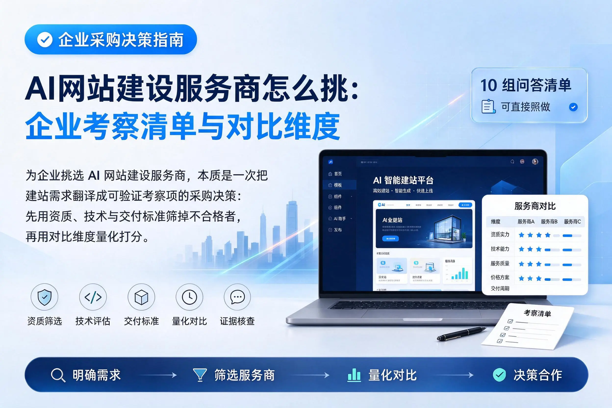 AI网站建设服务商怎么挑：连云港企业考察清单与对比维度