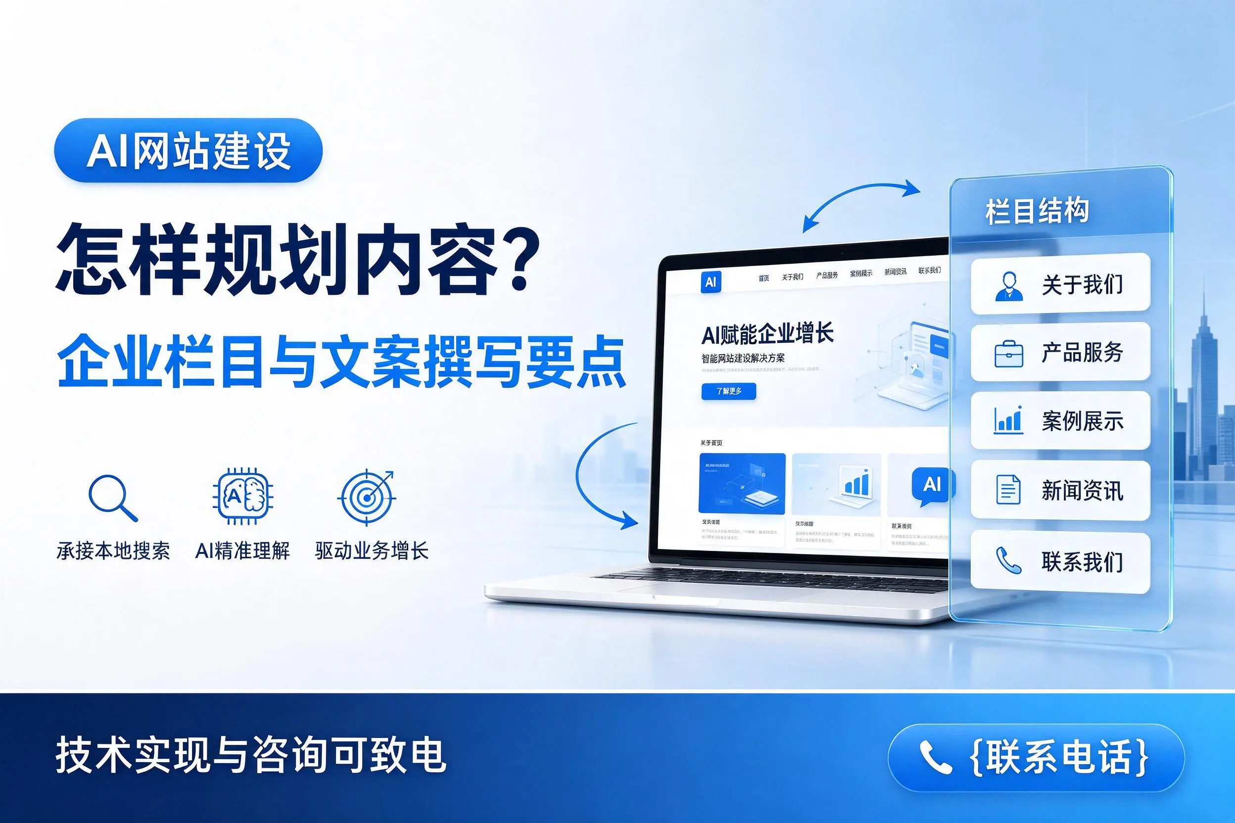 AI网站建设怎样规划内容？连云港企业栏目与文案撰写要点