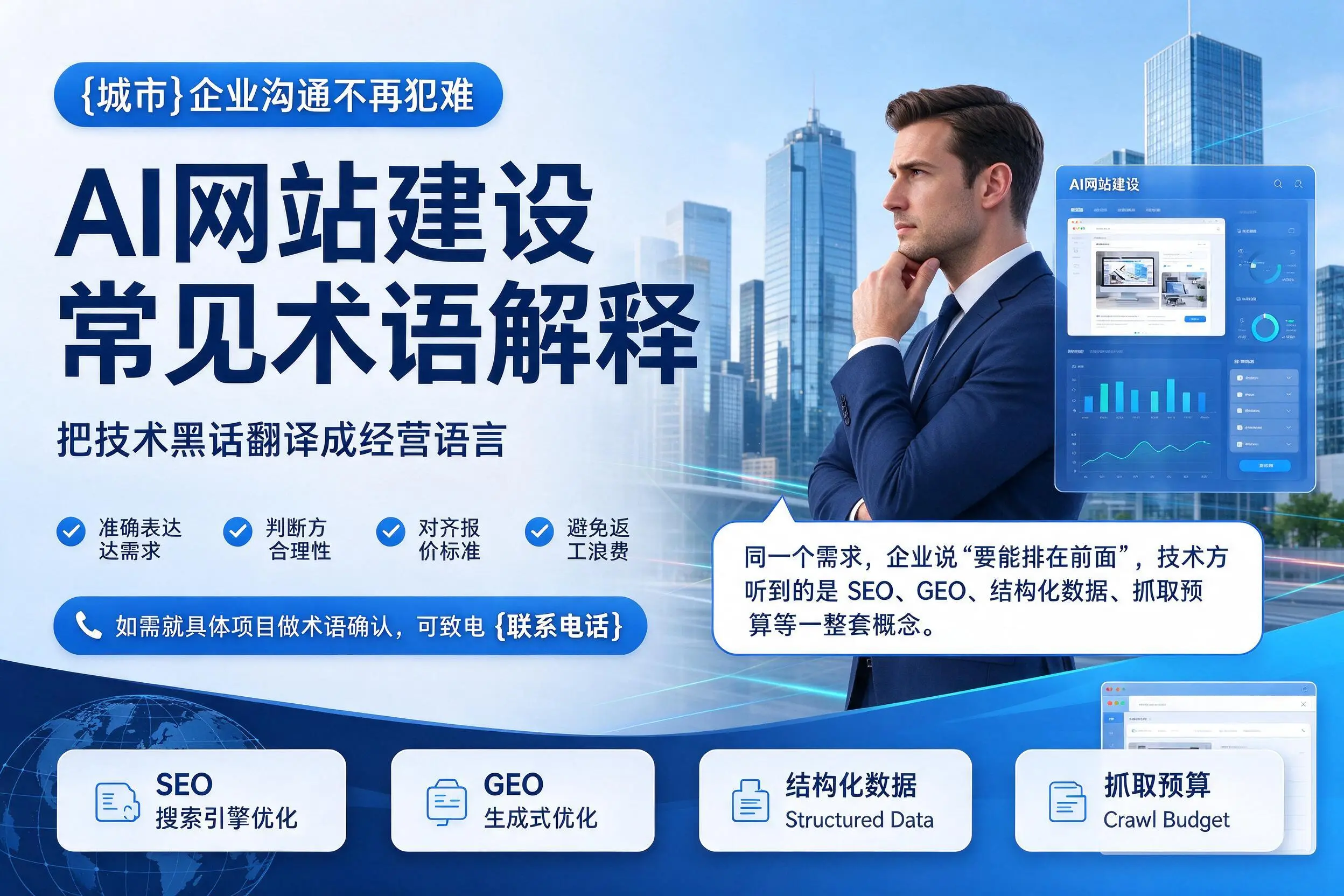 AI网站建设常见术语解释，连云港企业沟通不再犯难