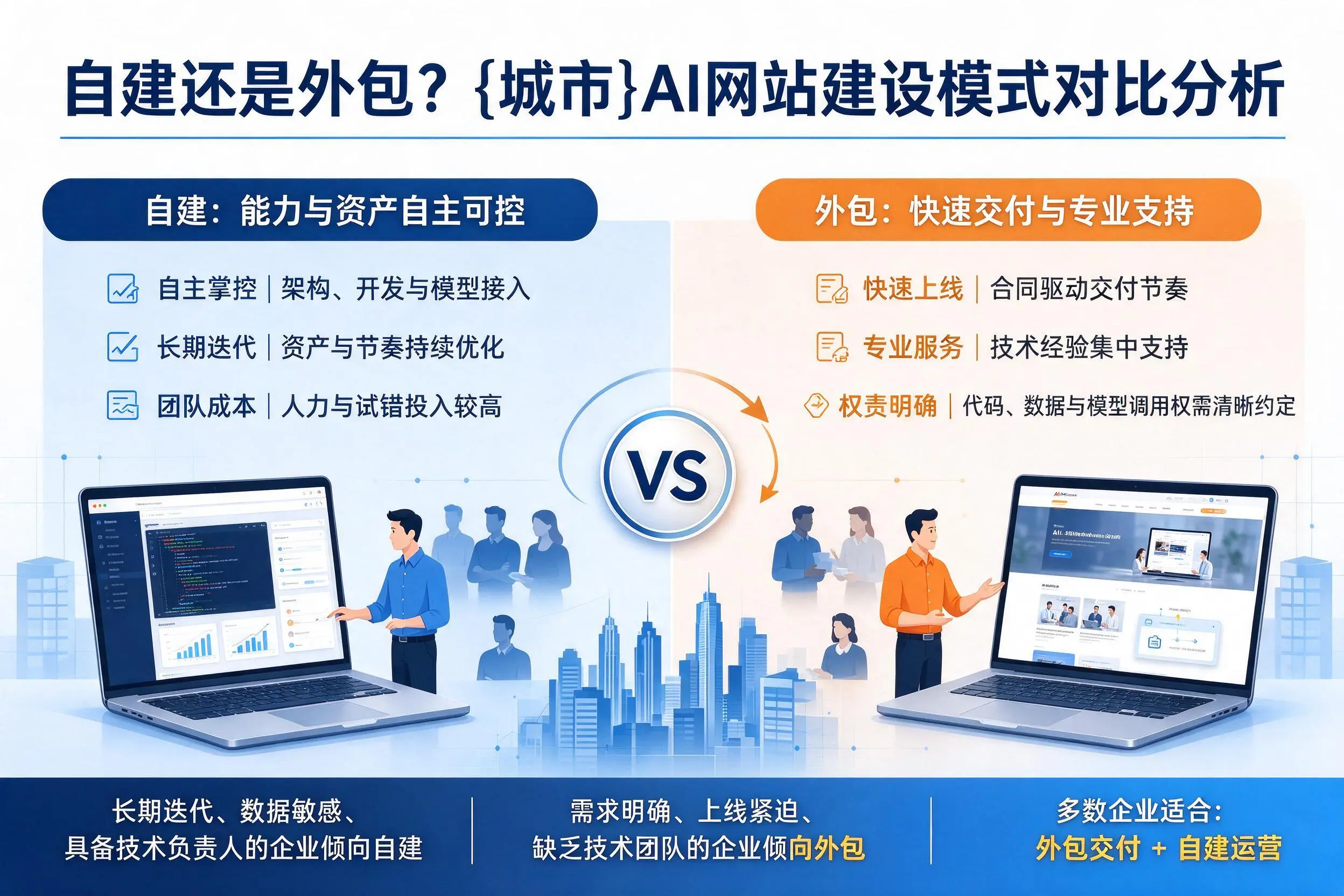 自建还是外包?连云港AI网站建设模式对比分析