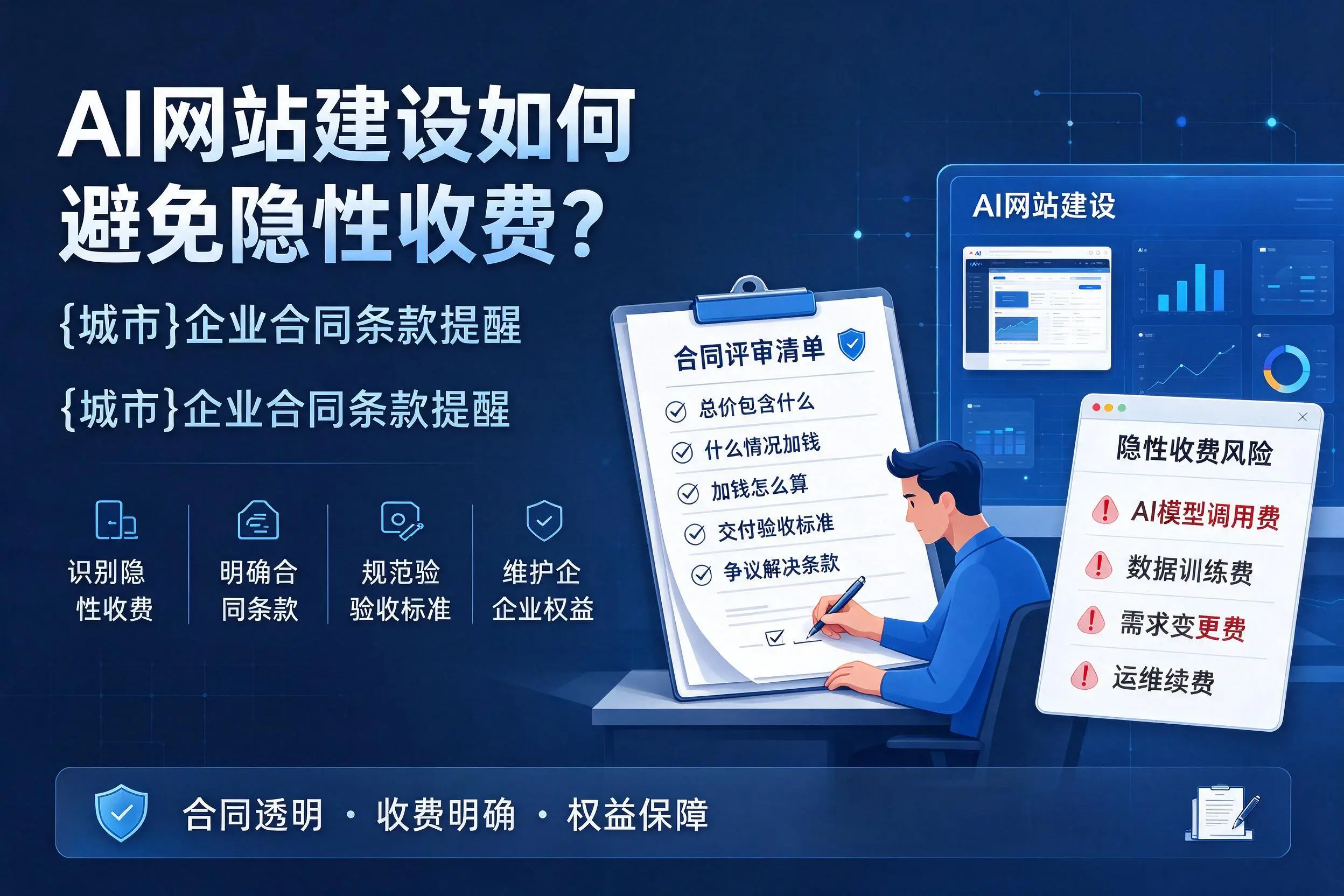 AI网站建设如何避免隐性收费?连云港企业合同条款提醒